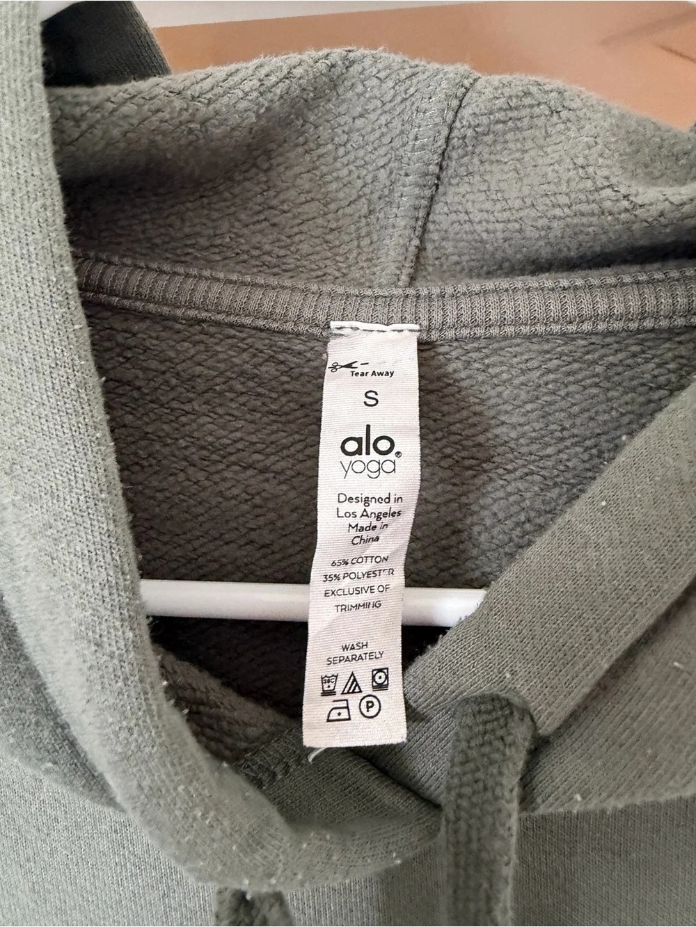 Alo Yoga Accolade Oversized Hoodie Sage Green Fleece Pullover Size Small